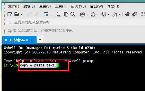 Xshell窗口中的文字复制粘贴的方法教程