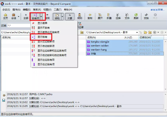Beyond Compare导出独有文件的操作方法