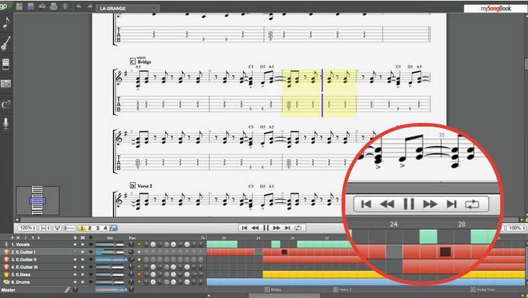 Guitar Pro乐谱的播放显示识别方法