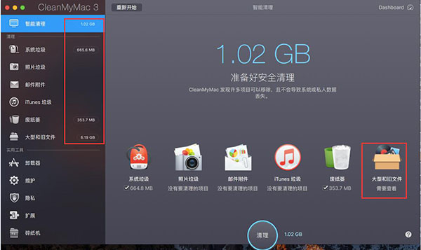 CleanMyMac的智能清理功能