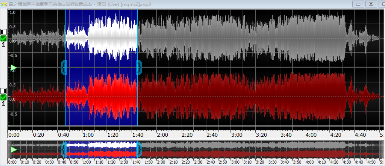 图片三：选用某一段音频的音波显示