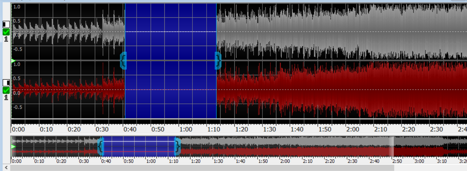 图片4：GoldWave将某一段音频静音后