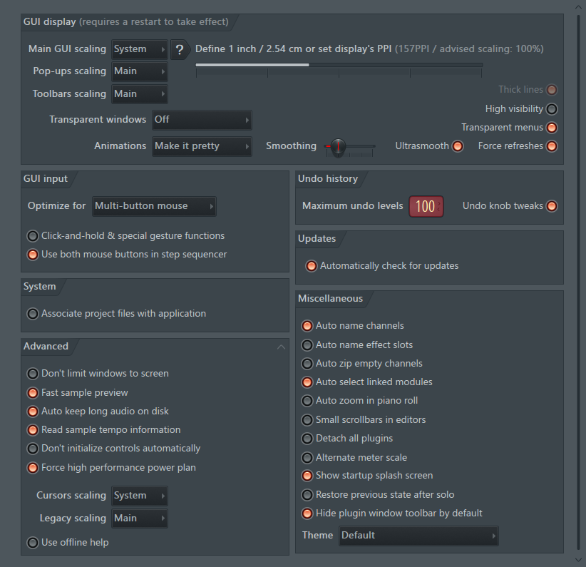 项目信息和项目常规设置 常规设置主界面