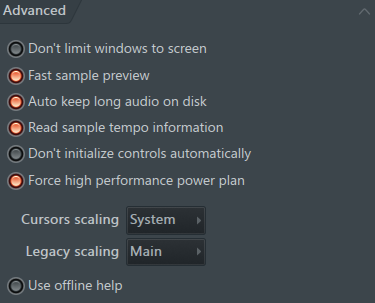 高级设置 杂项界面