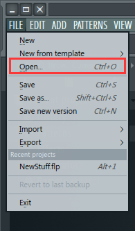 打开FL Studio项目文件的方法