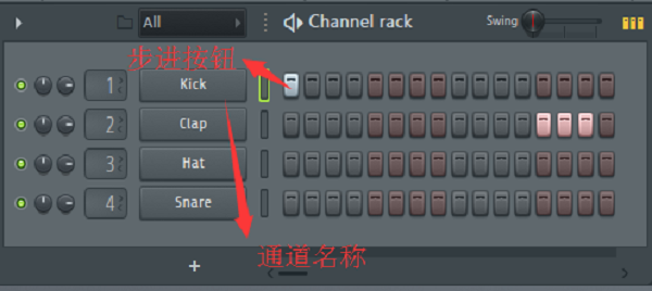 在FL Studio步进音序器制作简单的节奏的方法