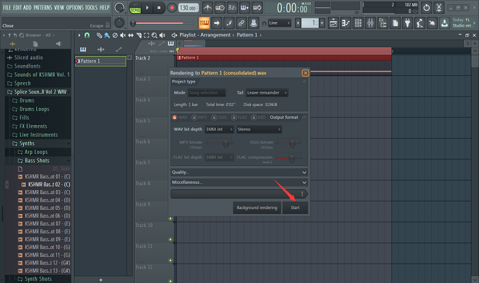 FL Studio中制作有低频震荡效果的Bass Shot的方法