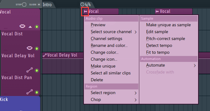 FL Studio剪辑菜单的使用方法