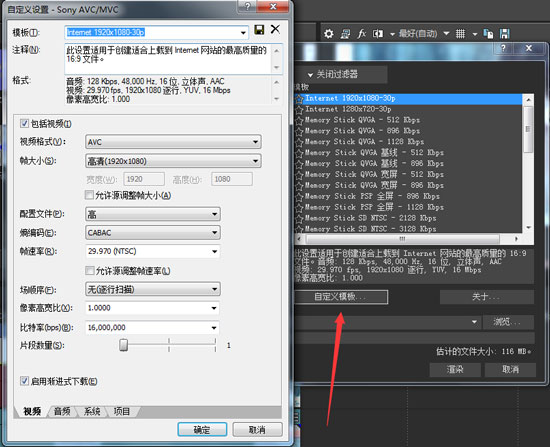 Vegas自定义渲染模板