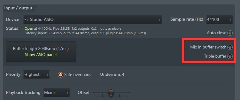 Mix in buffer Switch / Triple Buffer Mix in buffer Switch / Triple Buffer