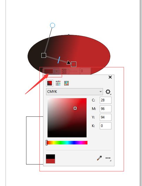 打开调色板，调节渐变过程的颜色