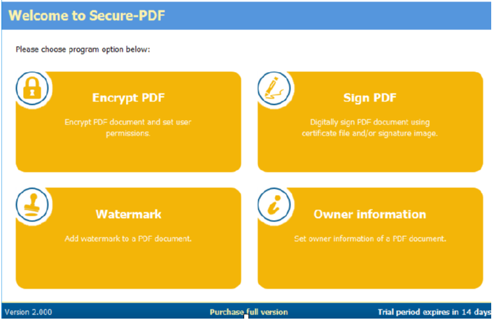 Secure-PDF Professional Edition给PDF添加水印的方法