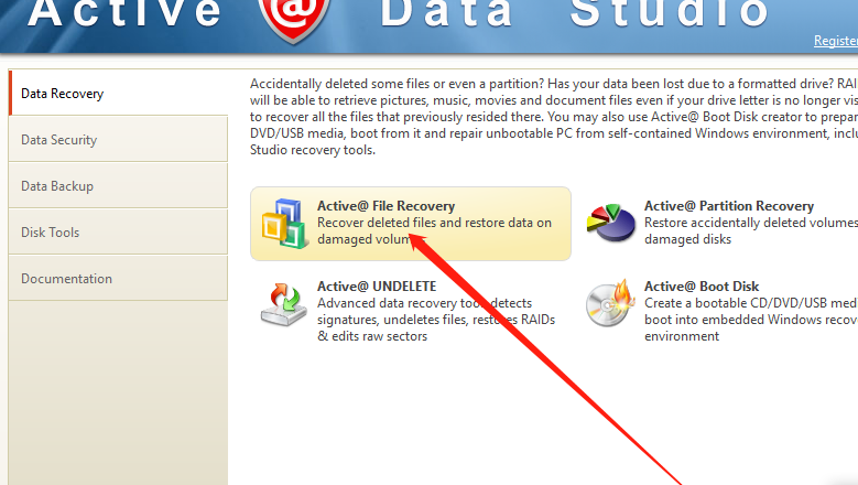 使用Active Data Studio恢复文件数据的方法