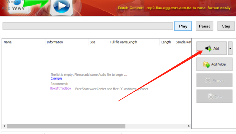 使用Boxoft All to WMA Converter批量将MP3转换成WMA格式