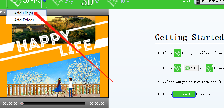 7thShare Any Video Converter将MP4转换成高清TS格式的方法