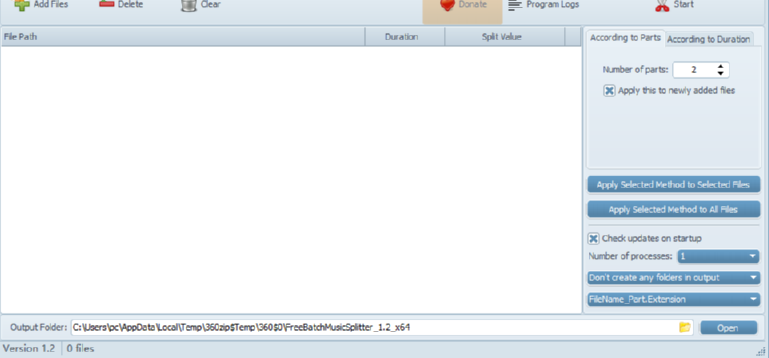 Free Batch Music Splitter分割音频文件的操作方法
