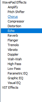 使用WavePad Sound Editor给音频添加回声效果的方法