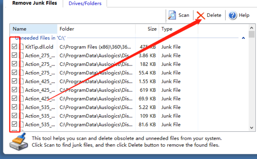 System TuneUp删除垃圾文件的使用方法