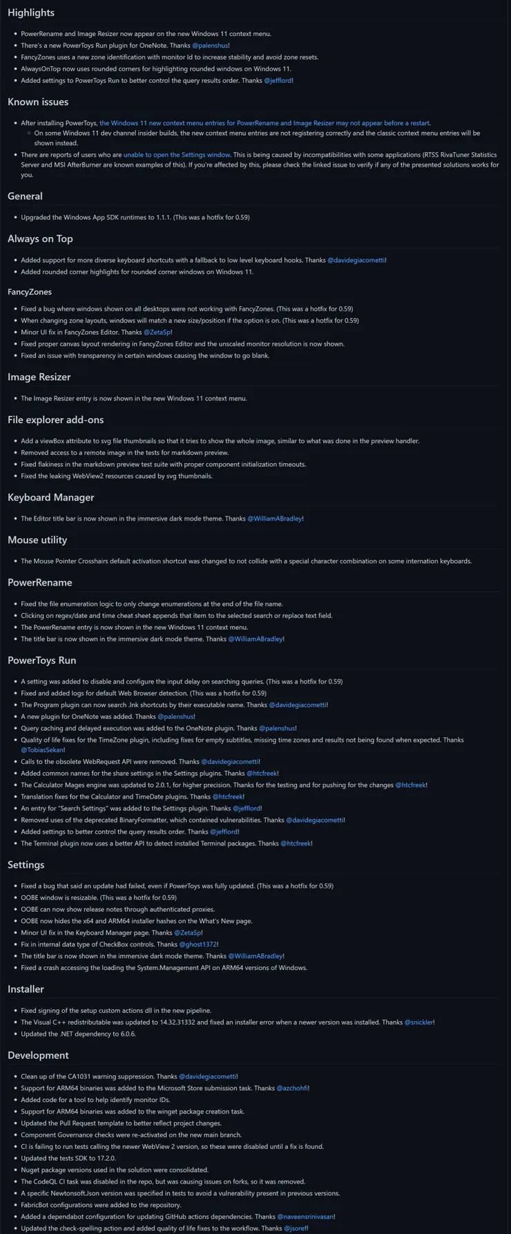 Microsoft PowerToys v0.59.1 发布，新增功能和 Bug 修复。