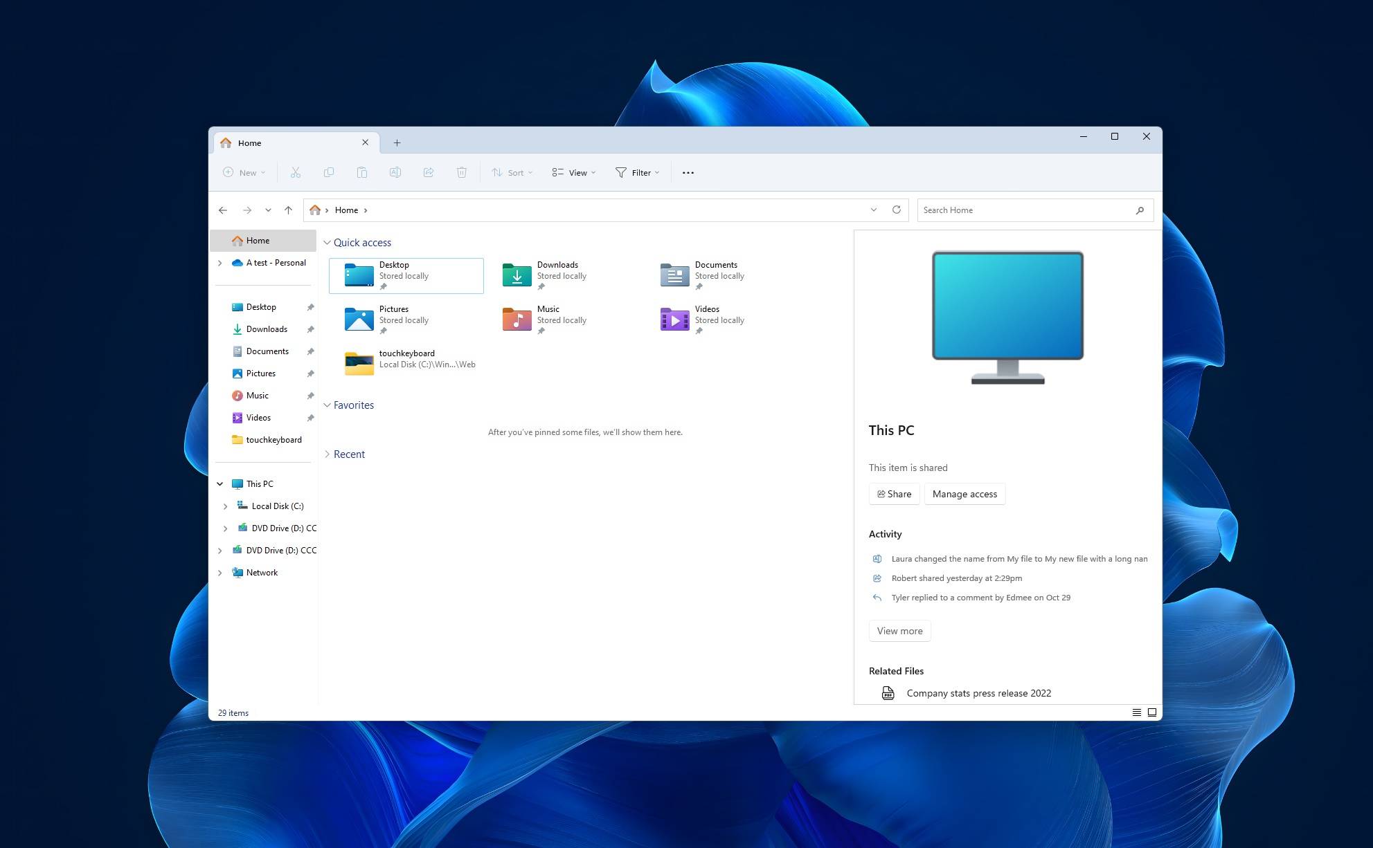 体验 Windows 11 新泄露的现代化设计的文件资源管理器