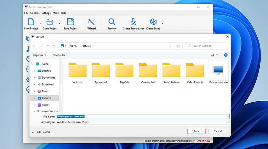 如何在 Windows 上创建自定义的屏幕保护程序文件(.scr)？
