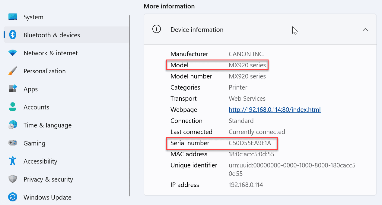 Windows 11：如何查找打印机型号和序列号？