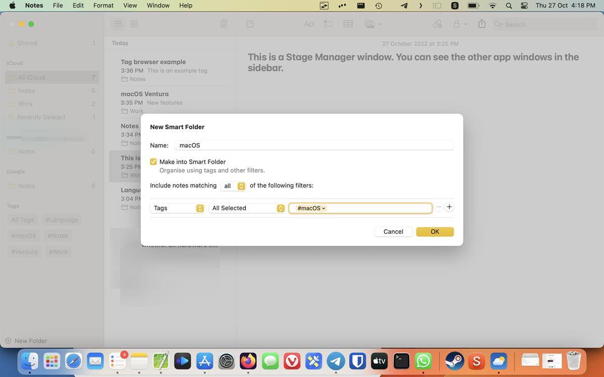 macOS 13 Ventura中笔记应用程序的新增功能