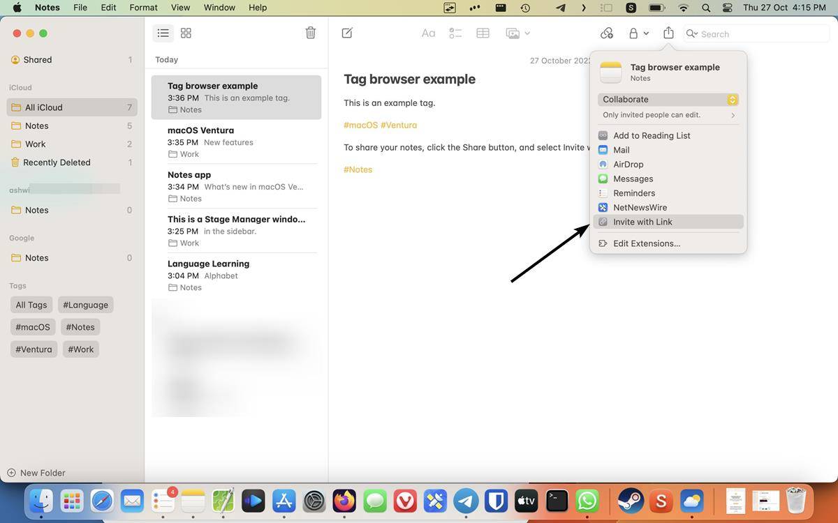 macOS 13 Ventura中笔记应用程序的新增功能