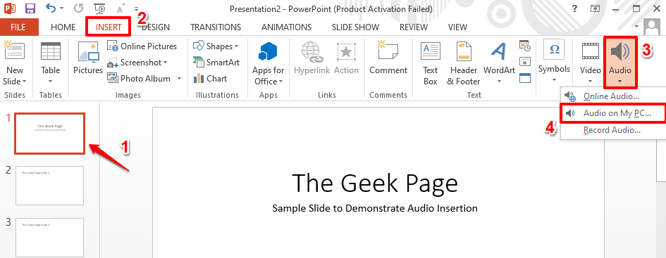如何在 PowerPoint 中插入音乐？