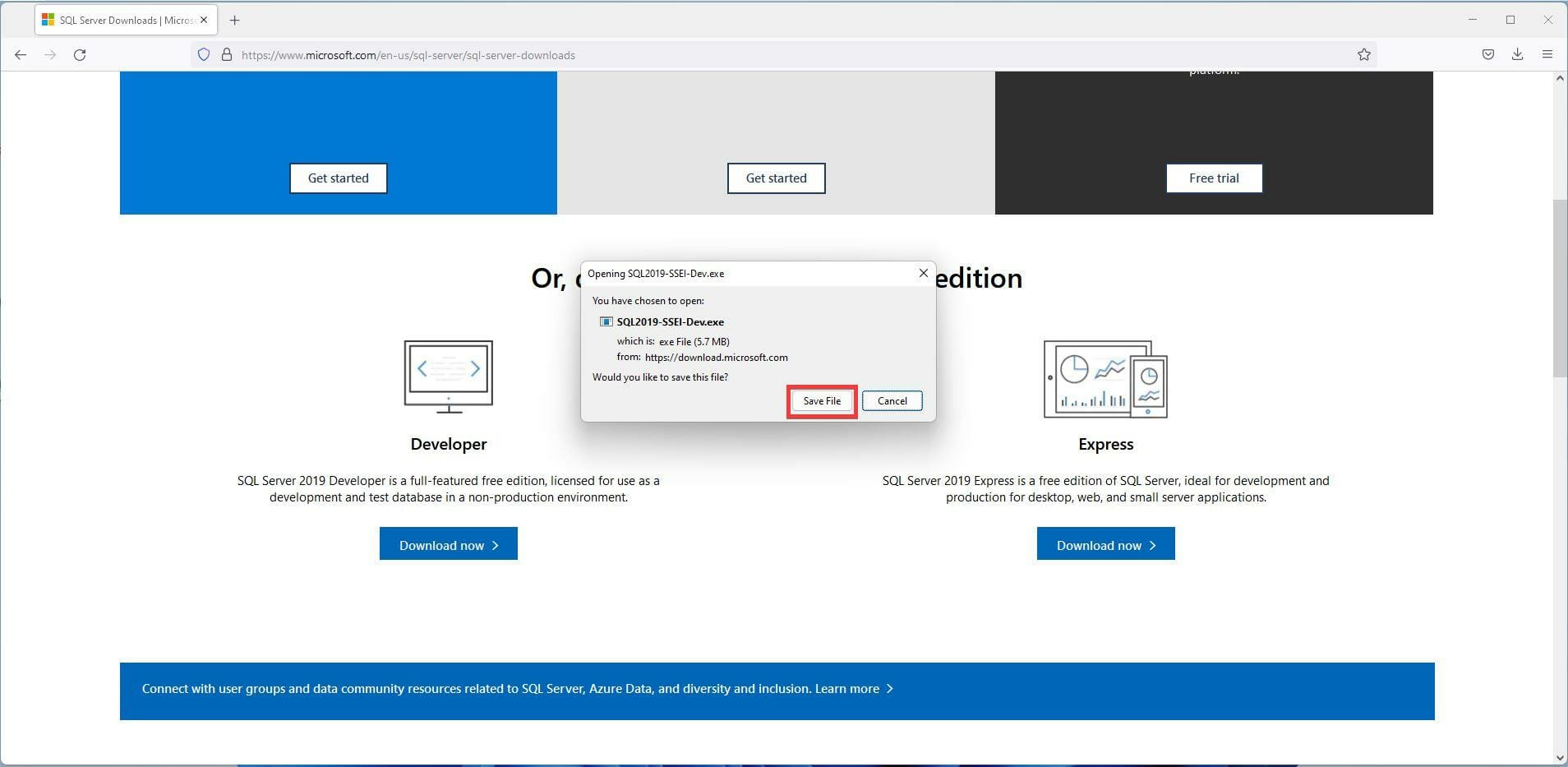 在 Windows 11 上下载和安装 Microsoft SQL Server 2019 的步骤