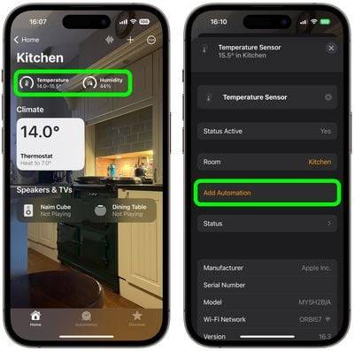 如何在HomePod 16.3 Beta中设置温度和湿度自动化？