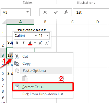 如何在 Microsoft Excel 中应用上标和下标格式选项