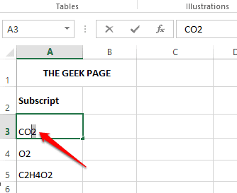 如何在 Microsoft Excel 中应用上标和下标格式选项