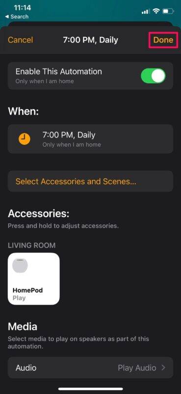 如何在 HomePod 上创建新的自动化?