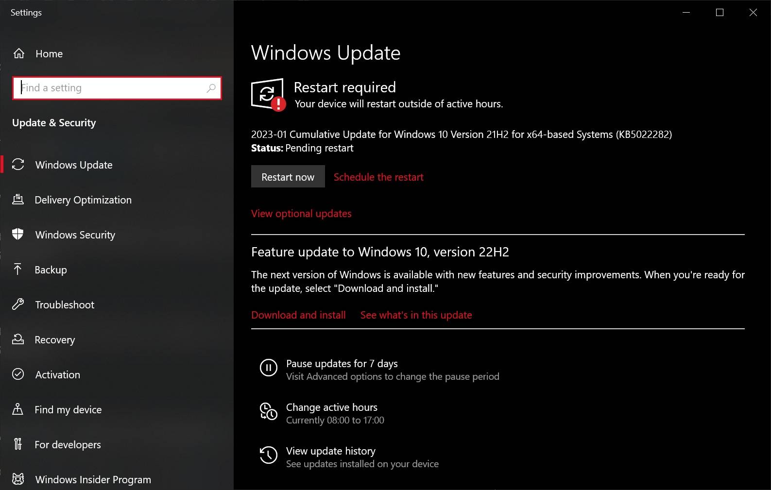 Windows 10 KB5022282 (22H2) 已推出 BSOD 修复，这里有所有新内容