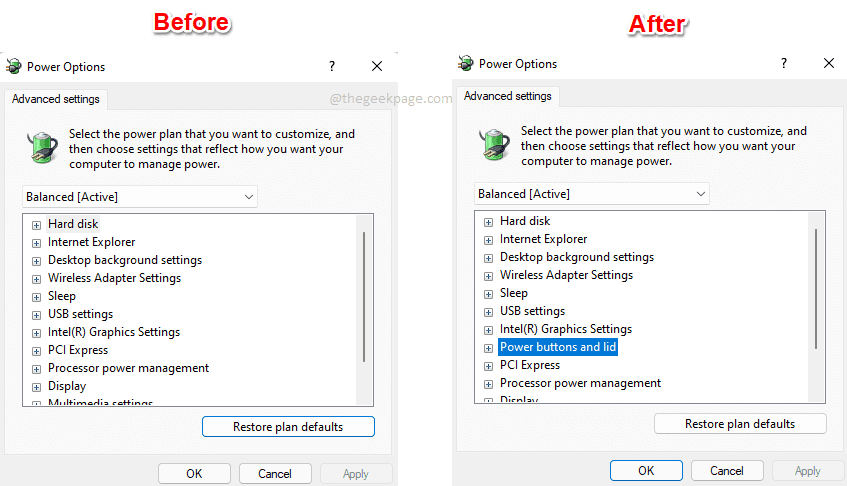 修复 Windows 11/10 上的电源选项中缺少“电源按钮和”盖子