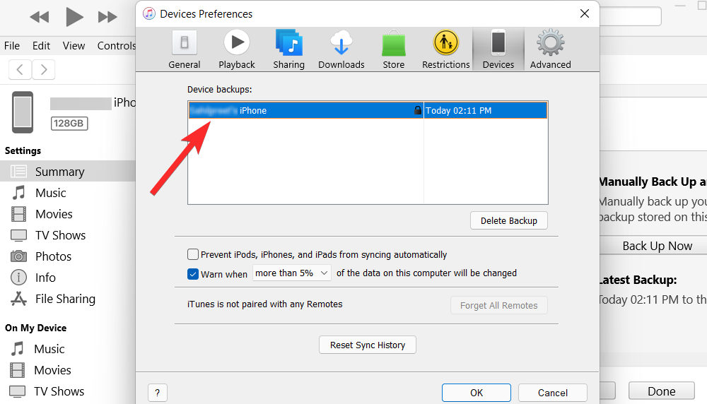如何在 Windows 11 上删除 iTunes 备份
