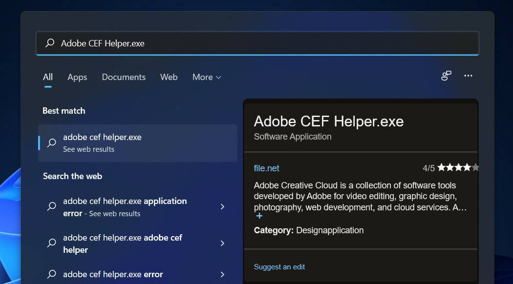 修复：Adobe CEF Helper.exe 导致 Windows 11 中的 CPU 过高