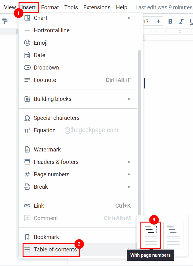 如何在 Google Docs 中插入目录