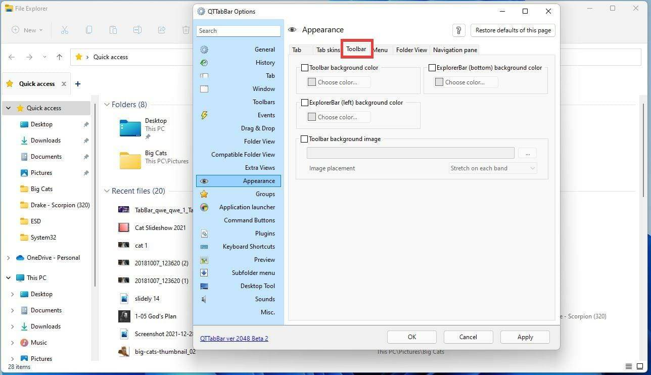 如何将 QT TabBar 添加到 Windows 11 文件资源管理器