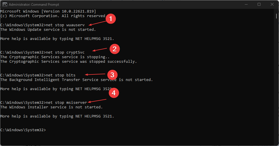 Net helpmsg 2186：服务没有响应 [修复]
