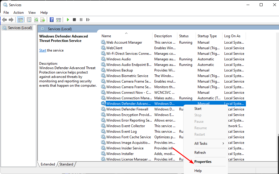 修复：微软后卫威胁服务已停止