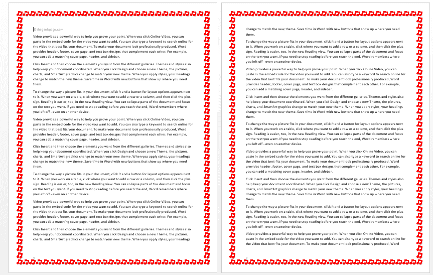 如何在 Microsoft Word 中添加艺术页面边框