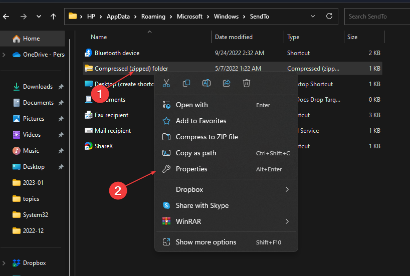 发送到Windows上缺少的压缩文件夹：简单修复