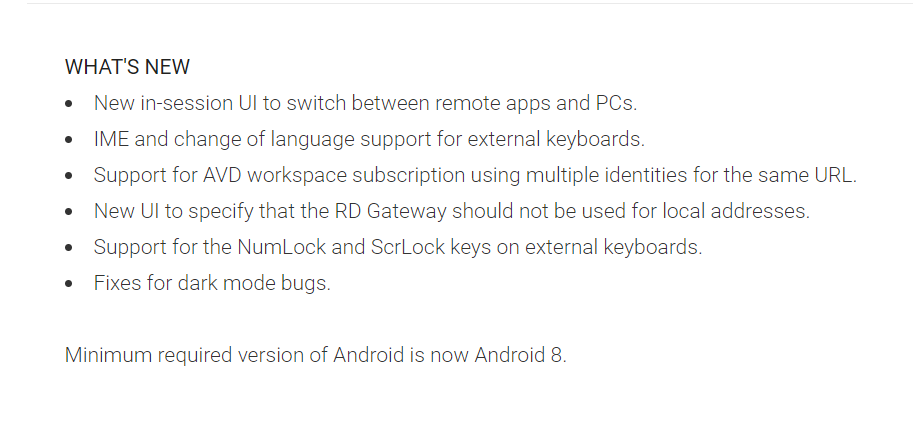 适用于 Android 的 Microsoft 远程桌面更新了新功能