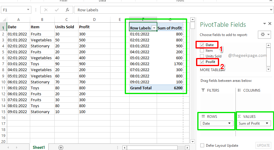 如何使用 Microsoft Excel 创建数据透视表