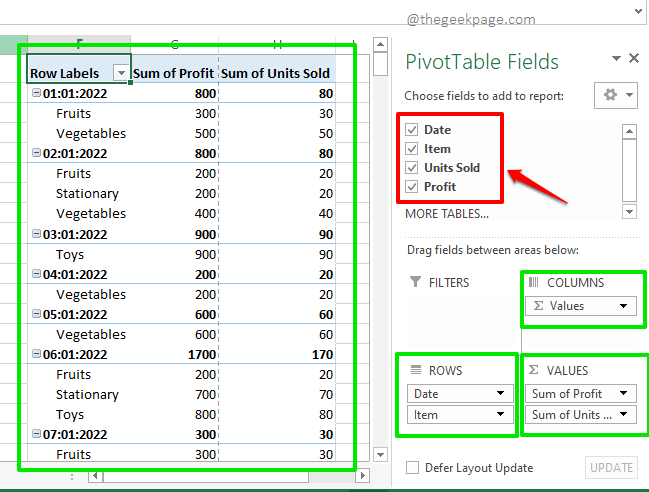 如何使用 Microsoft Excel 创建数据透视表