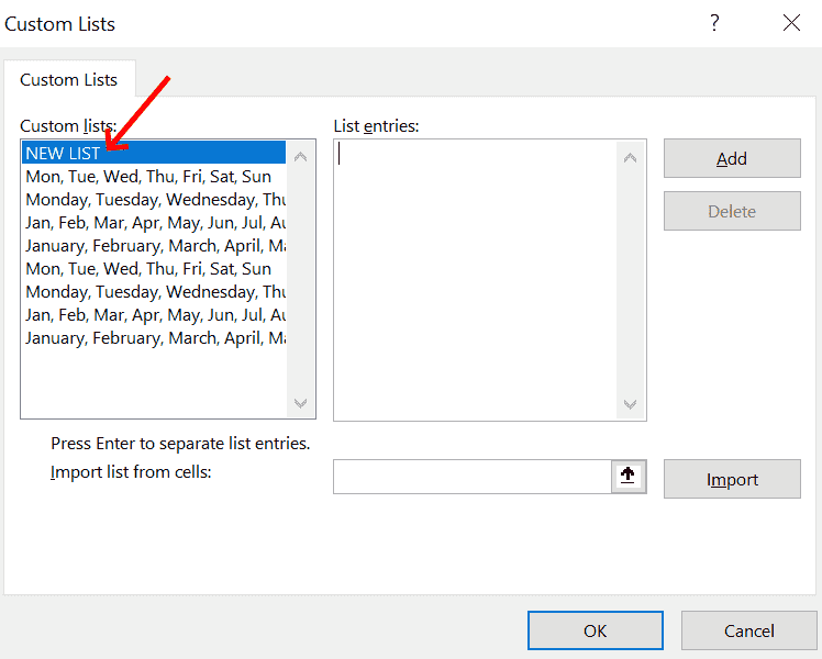 如何在 Excel 中逐步创建自定义列表