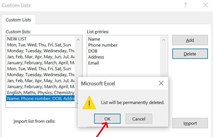 如何在 Excel 中逐步创建自定义列表
