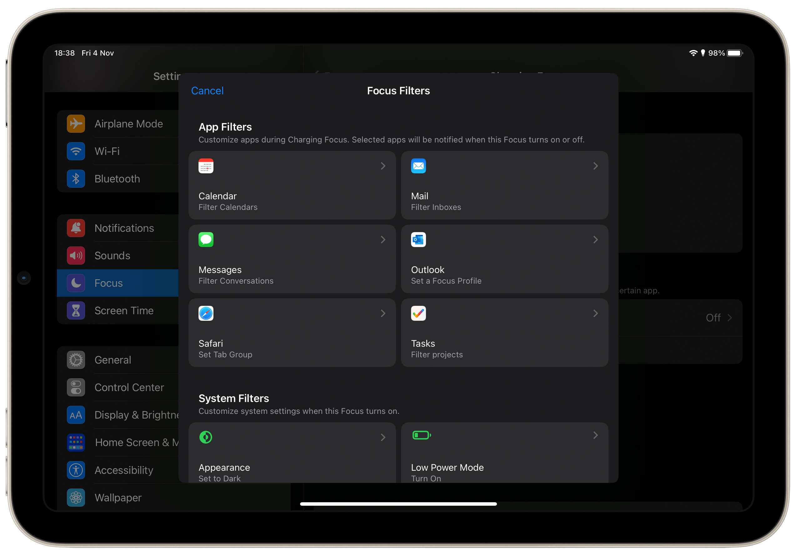 如何在 iPadOS 16 上使用 iPad 上的新焦点滤镜